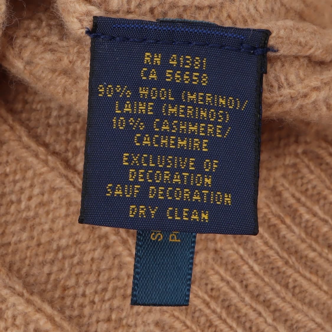 폴로 랄프로렌 베이지 울 캐시미어 브이넥 니트 상품이미지9