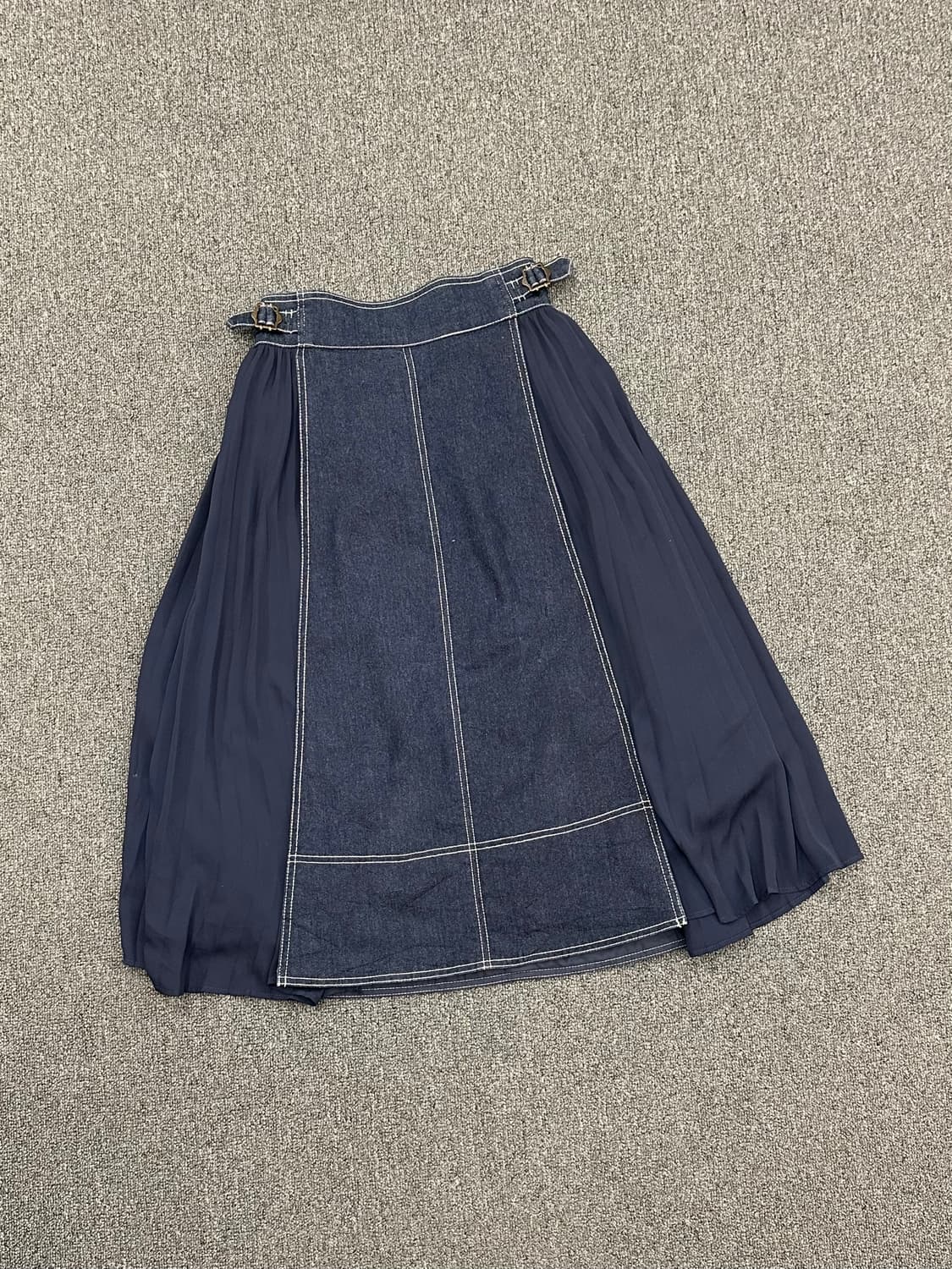 M)Japanese vintage 버클 데님 플레어 스커트 상품이미지1