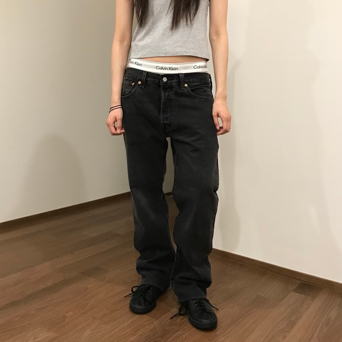 리바이스 501 흑청 데님 32 상품이미지3