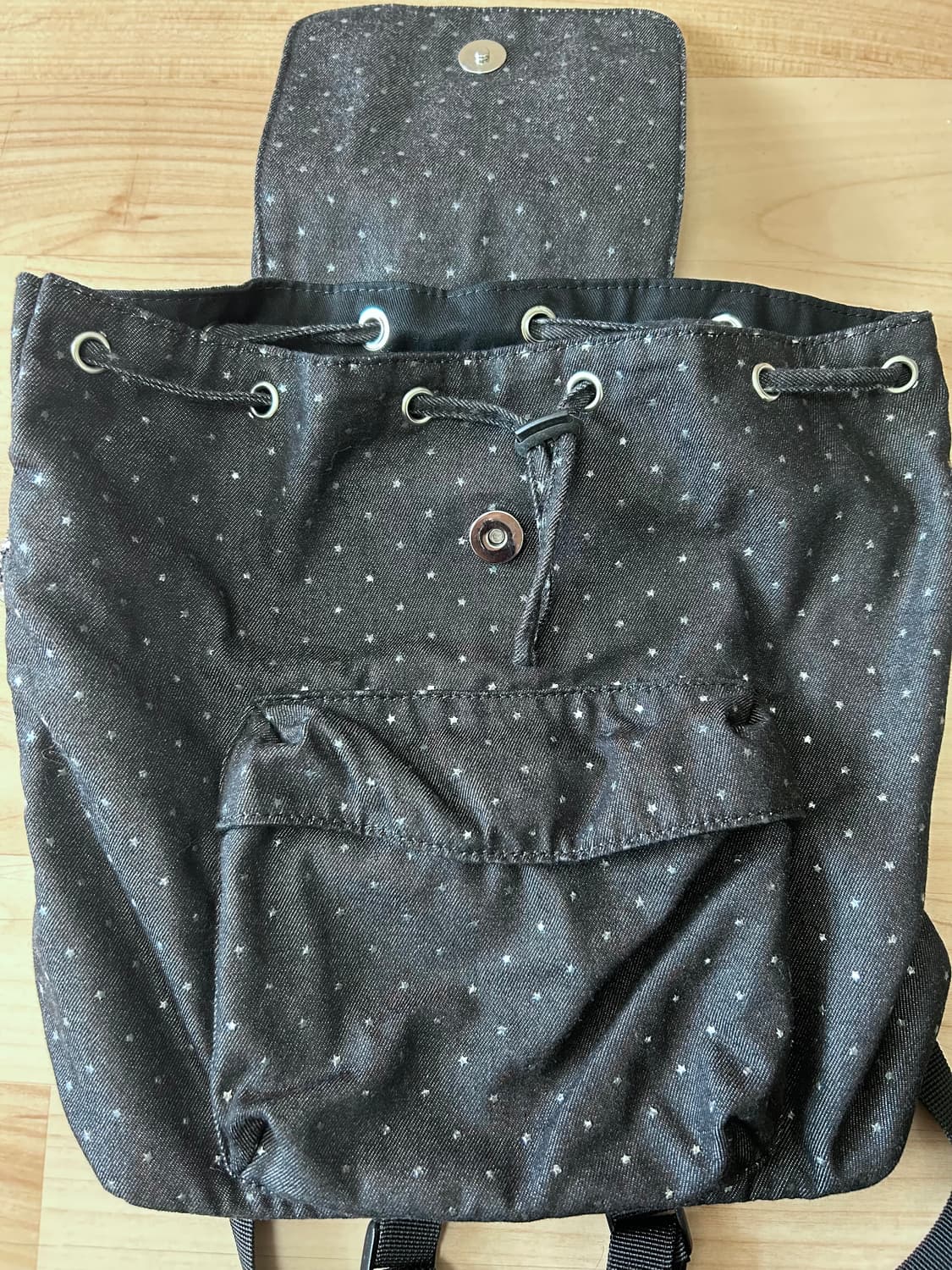 여밈 미니 데이 백팩 스타 블랙 상품이미지4