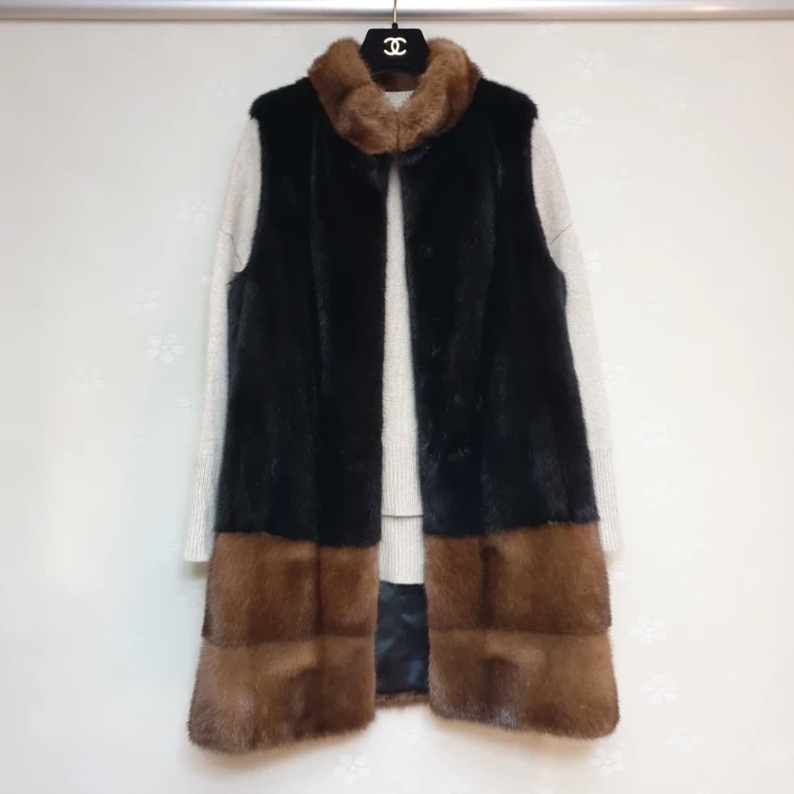 Jalouse 잘루즈 컬러블록 saga 사가밍크퍼 베스트 코트 조끼 상품이미지3