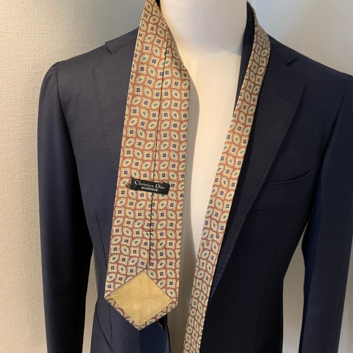 디올(Dior) 명품넥타이 100실크 기하학적패턴 A+등급 상품이미지2