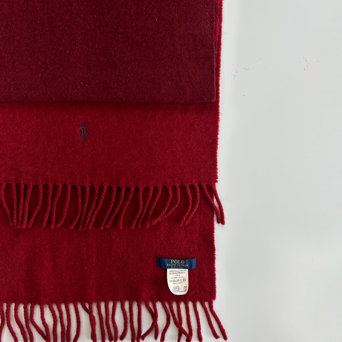 Polo 폴로 버건디포니 버건디레드 배색 목도리 상품이미지3
