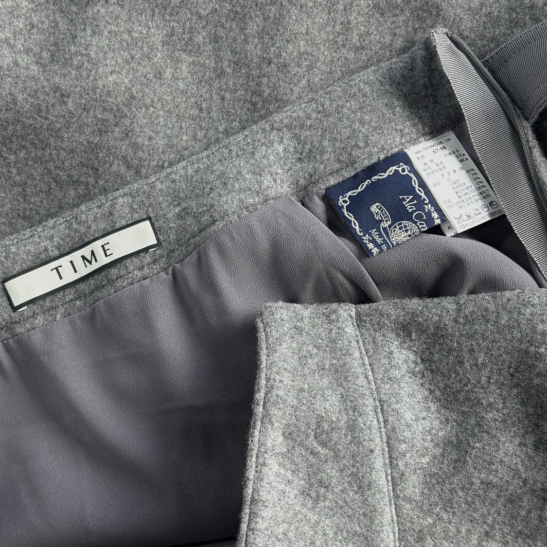 타임 23 울 캐시 플리츠 패널 스커트 상품이미지2