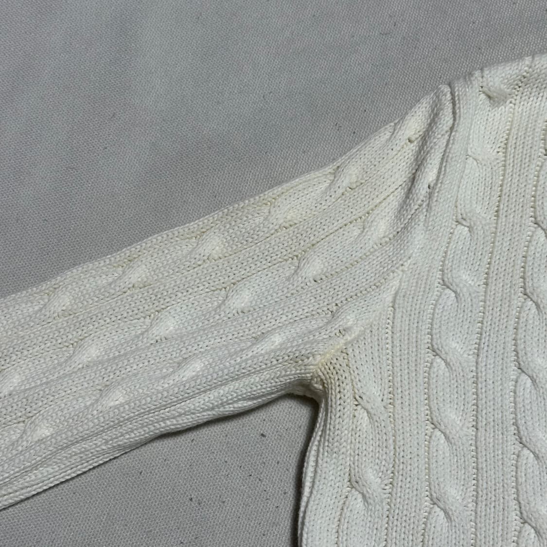 Polo Ralph Lauren 여성용 케이블 브이넥 화이트 니트 상품이미지7