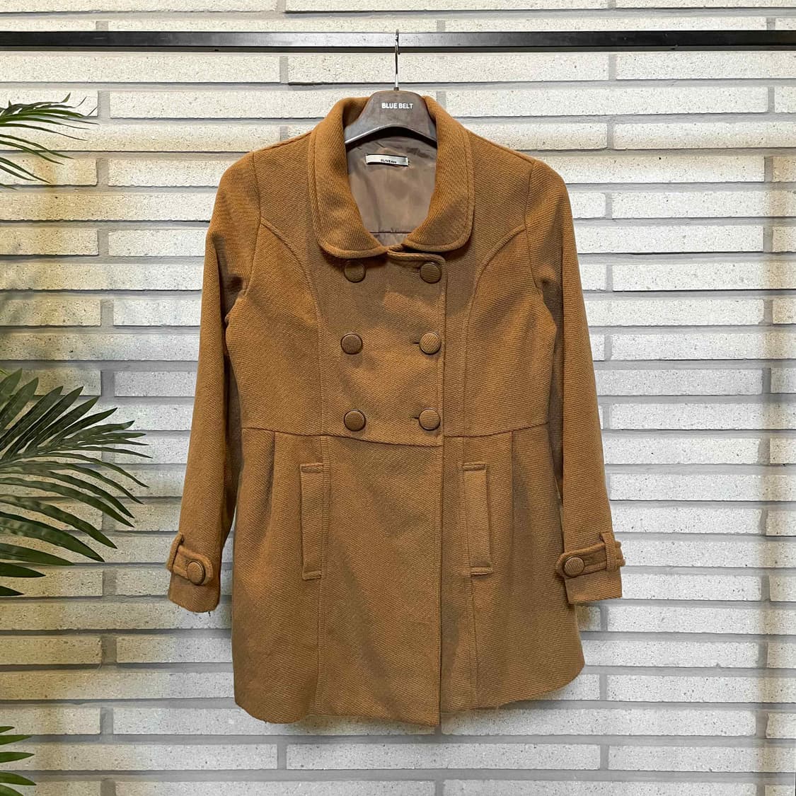 JPN VINTAGE 하프 코트 플레어핏 더블버튼 핀턱 디테일 카멜 상품이미지2