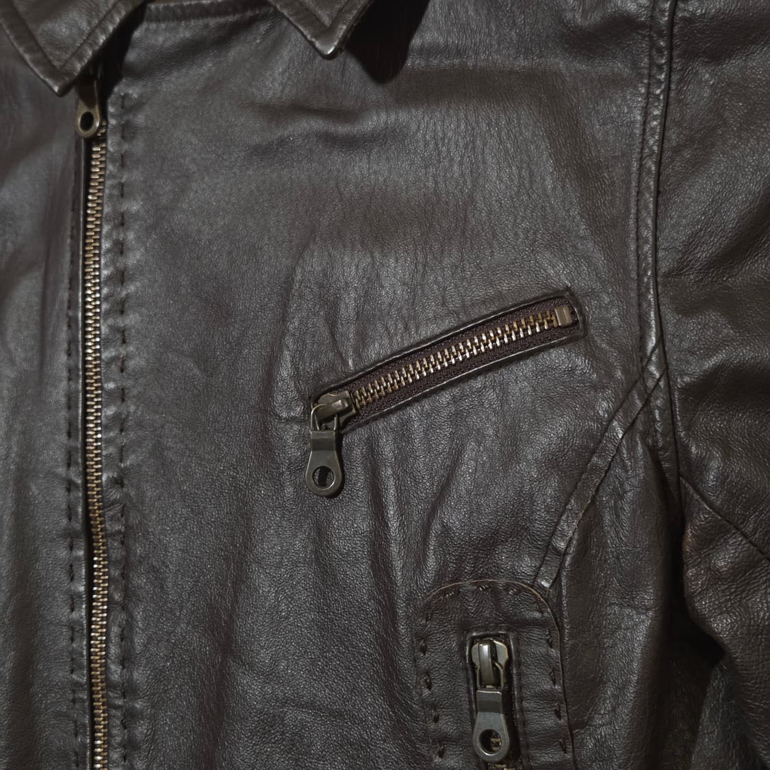 JPN 돈피 브라운 레더 자켓 상품이미지4