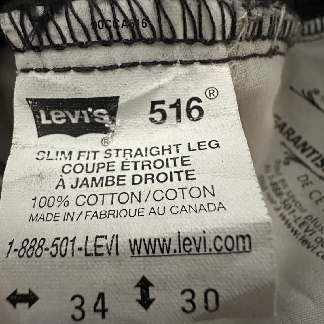 LEVI'S 516 90's canada made black jeans 상품이미지4