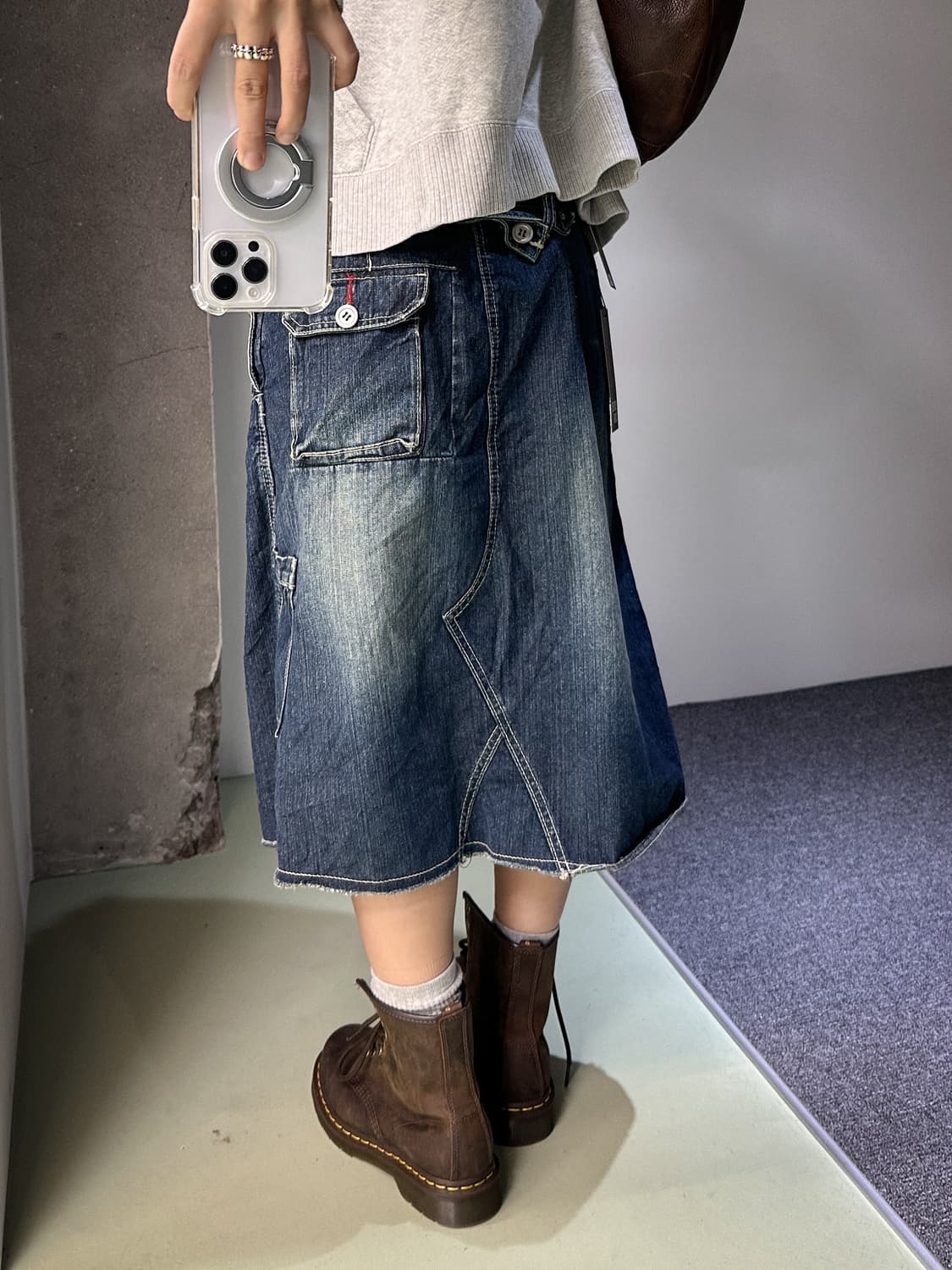 belted denim wrap skirt  상품이미지2