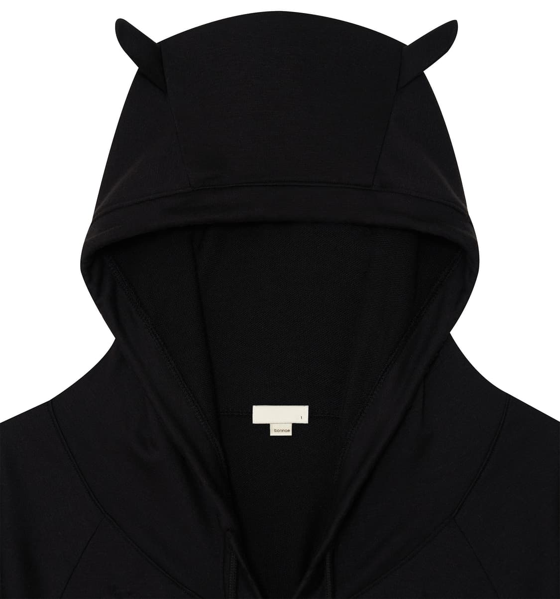 Bonnae본네 이어집후디 블랙 검정후드집업고양이귀모자암셔링피아체604엔 상품이미지4