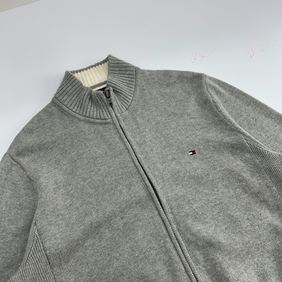 Tommy hilfiger 타미힐피거 그레이 니트 집업 상품이미지4