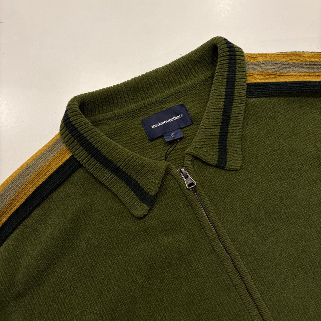 [L] 디스이즈네버댓 그린 올리브 니트 집업 자켓 C704 상품이미지3