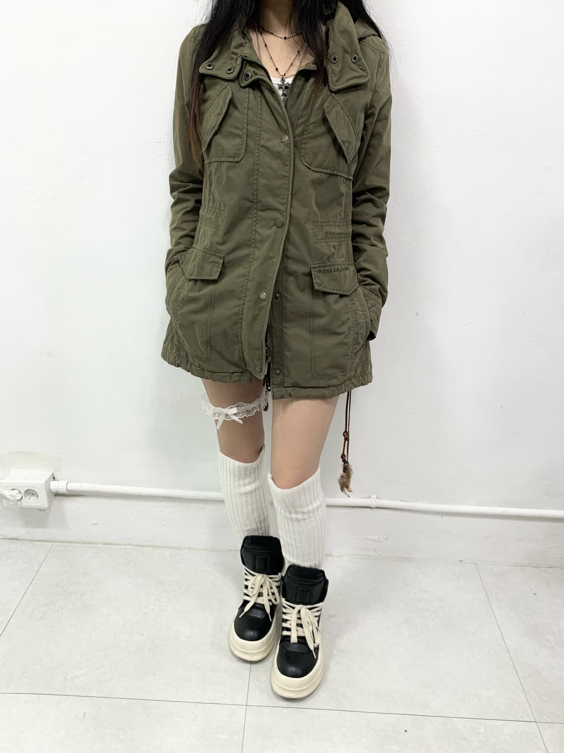 [GUESS] 게스 y2k 카키 야상 자켓 상품이미지2