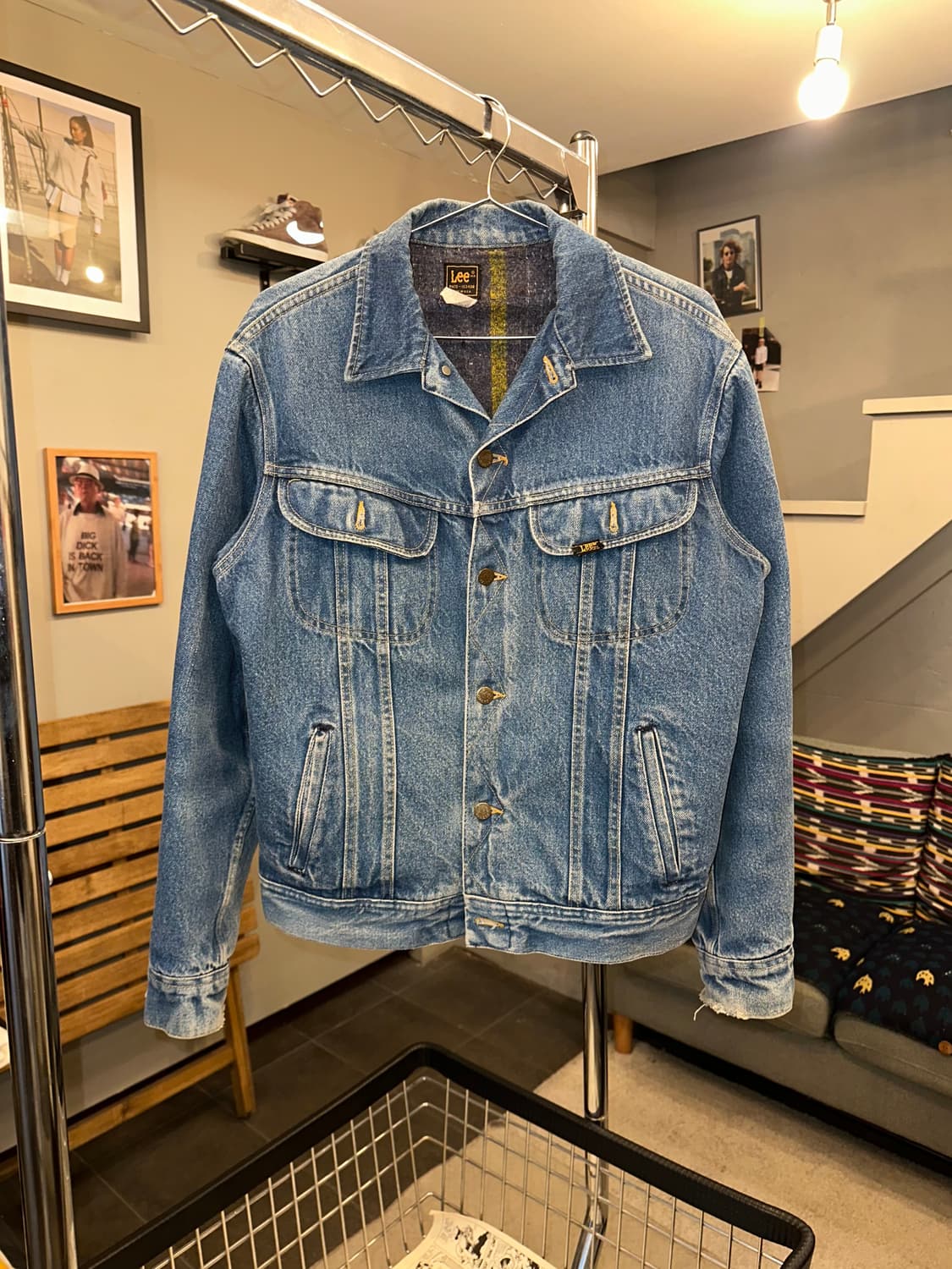 90’s Lee Rider denim blanket trucker JK 상품이미지4