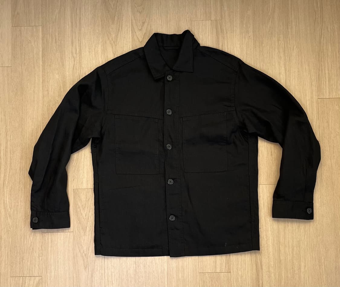 유니클로C 프리미엄리넨셔츠자켓 블랙S 상품이미지1