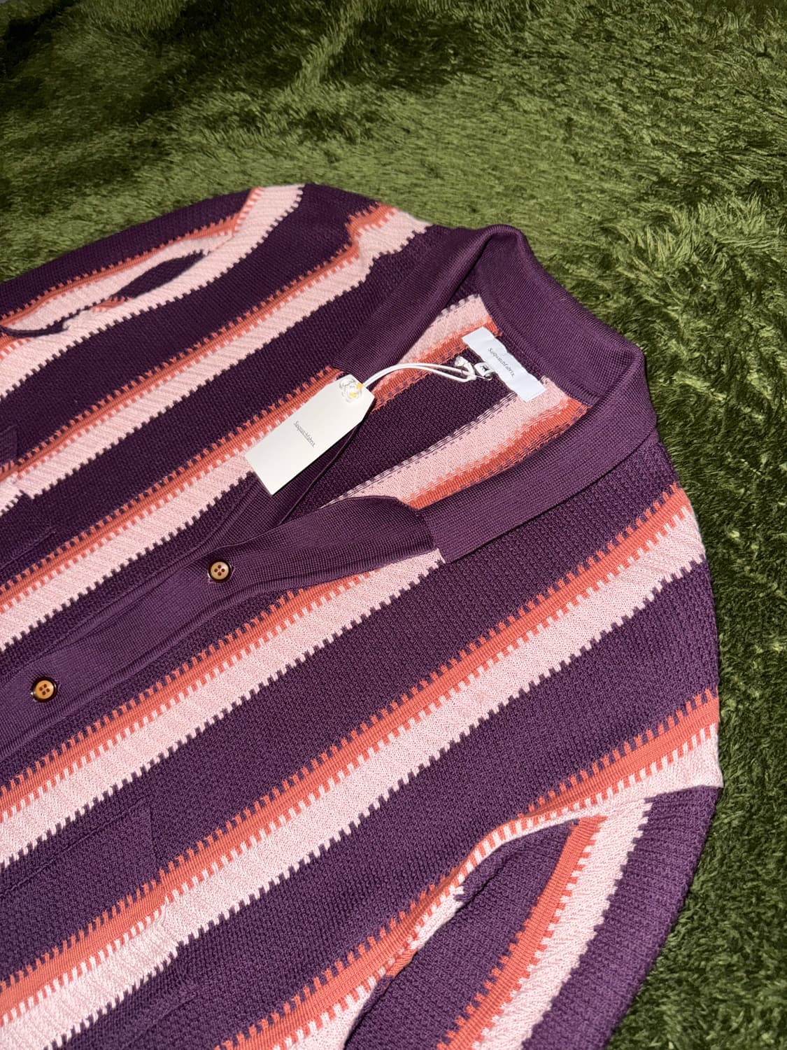 [XL] 사스콰치패브릭스 24SS 스트라이프 가디건 보르도 상품이미지2