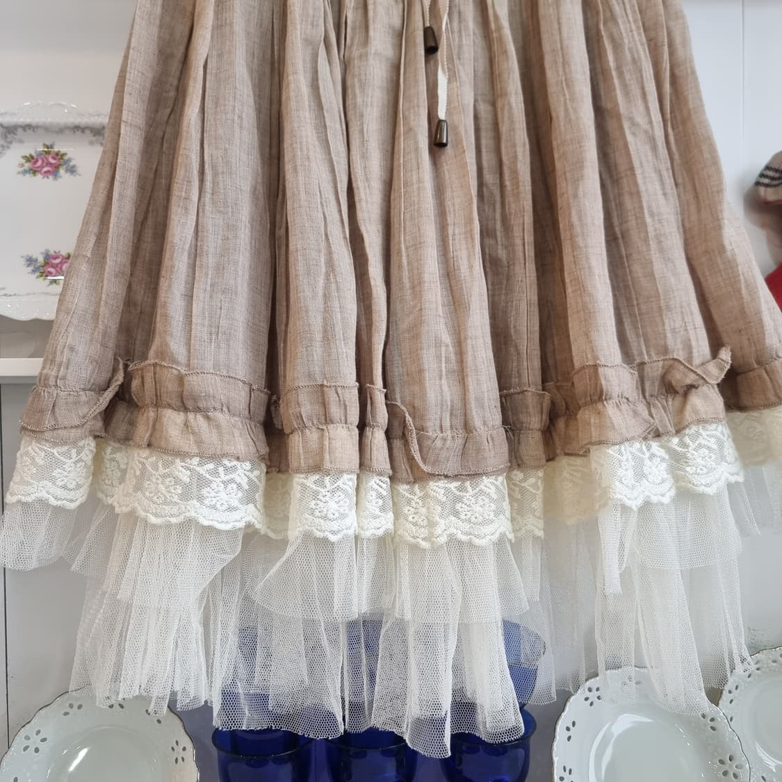 레이스 캉캉 튜브탑 미니 원피스 상품이미지3