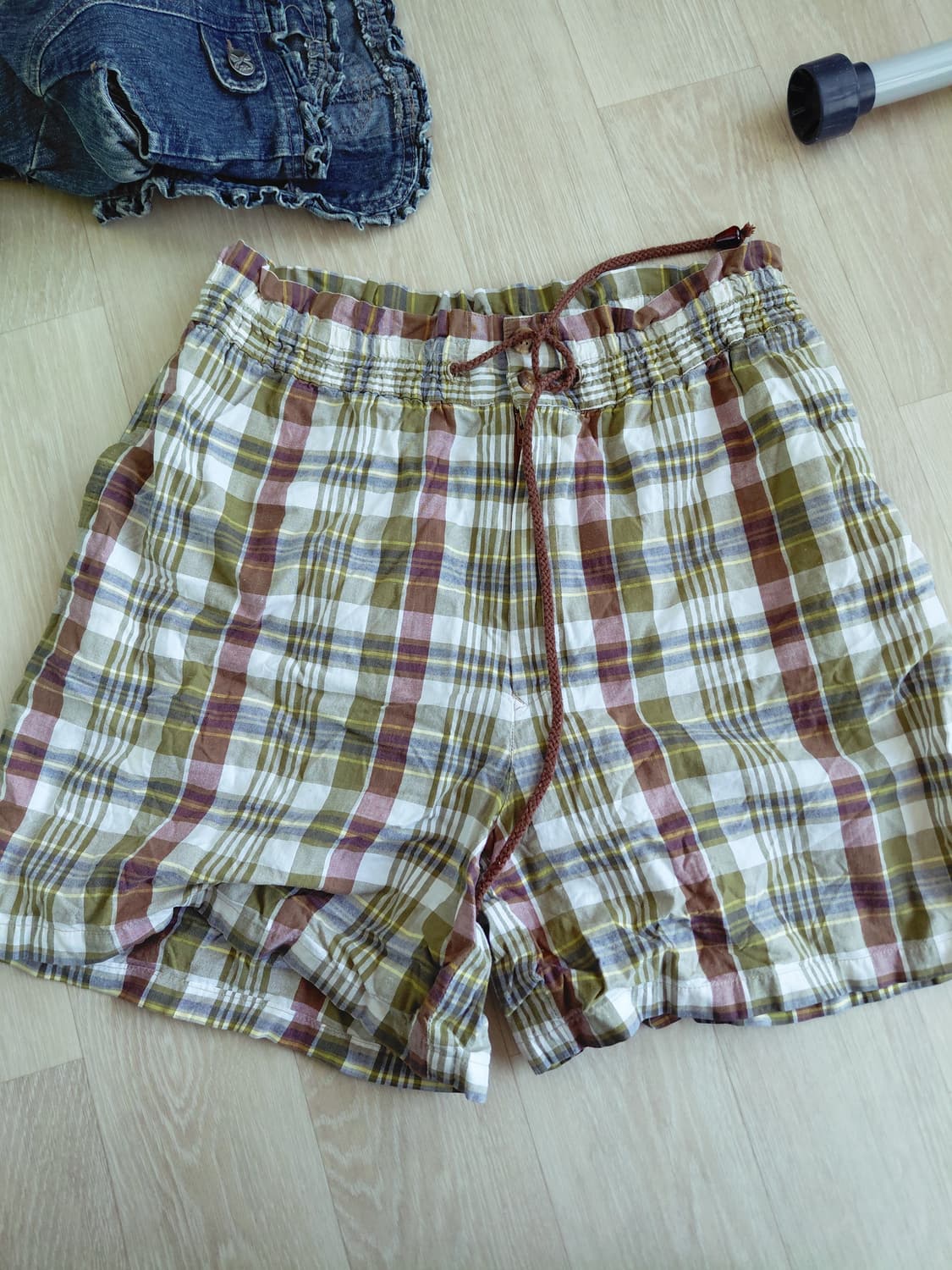 [일본빈티지] 체크무늬 면 반바지 숏팬츠 모리걸 상품이미지2