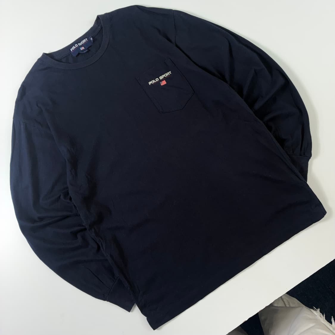 Polo  폴로 스포츠 코튼 네이비 롱슬리브 티셔츠 상품이미지2