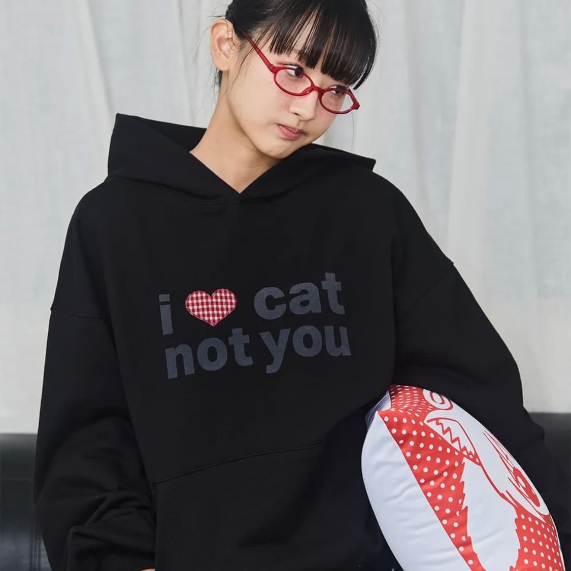 I LOVE CAT NOT YOU CAT EAR HOODIE 상품이미지4