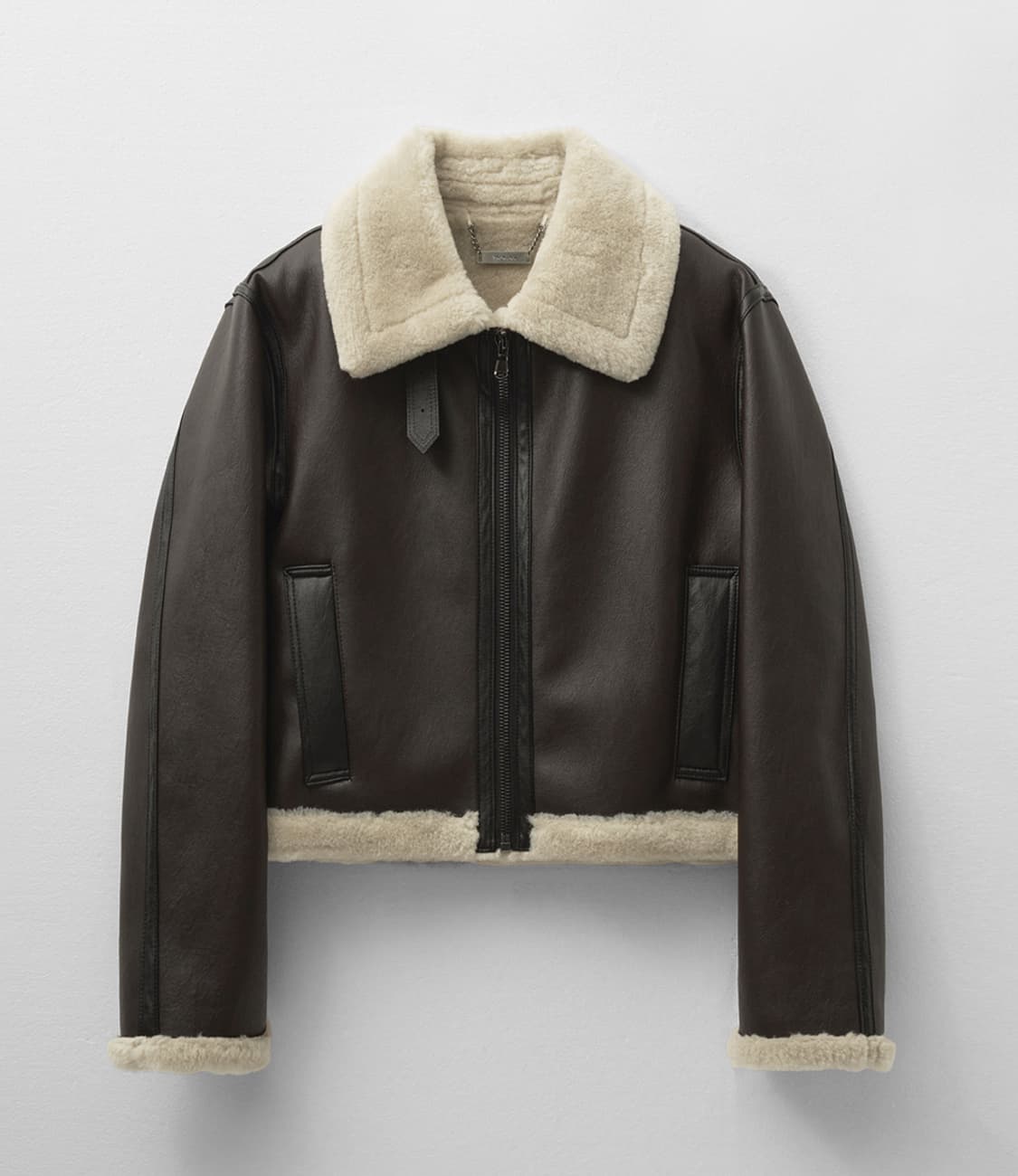 몽돌 페이크 퍼 무스탕 자켓 브라운 상품이미지4