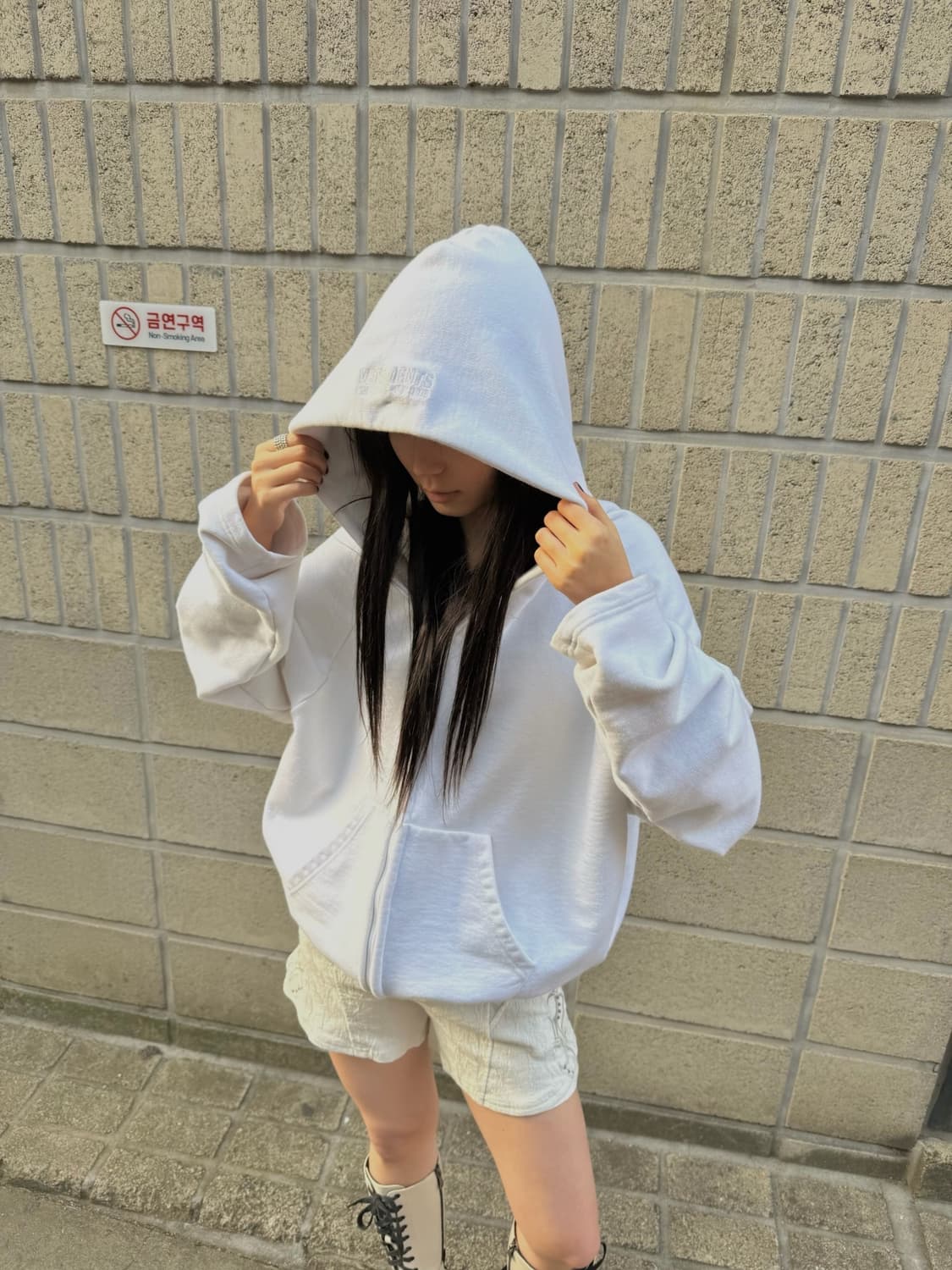 베트멍 18S/S 컬렉션 올 화이트 라벨 후드집업 상품이미지10