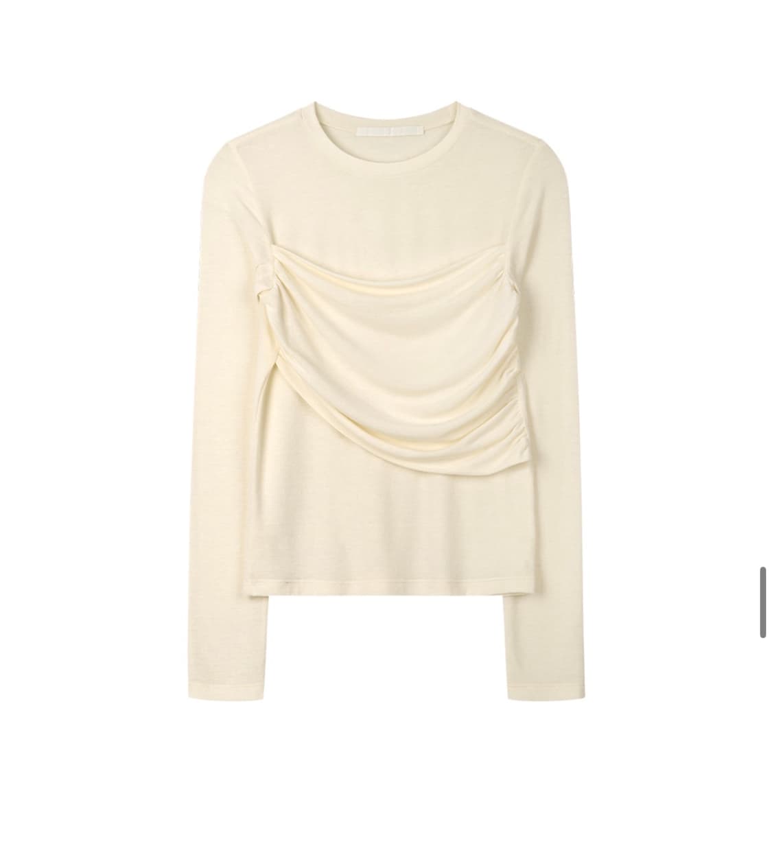 (S) 드로우핏 우먼 셔링 드레이프 롱 슬리브 티셔츠 [IVORY] 상품이미지6