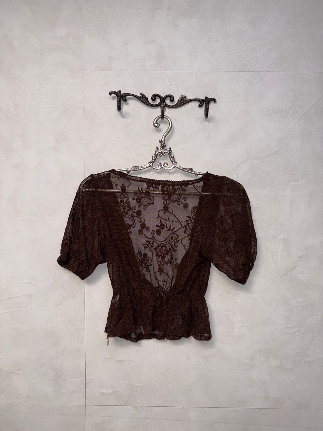 Melrose dark brown ethnic floral 가디건 상품이미지5