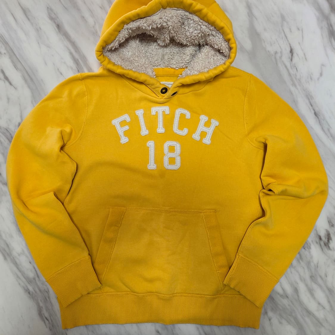 아베크롬비 로고패치 옐로우 후드티 상품이미지1