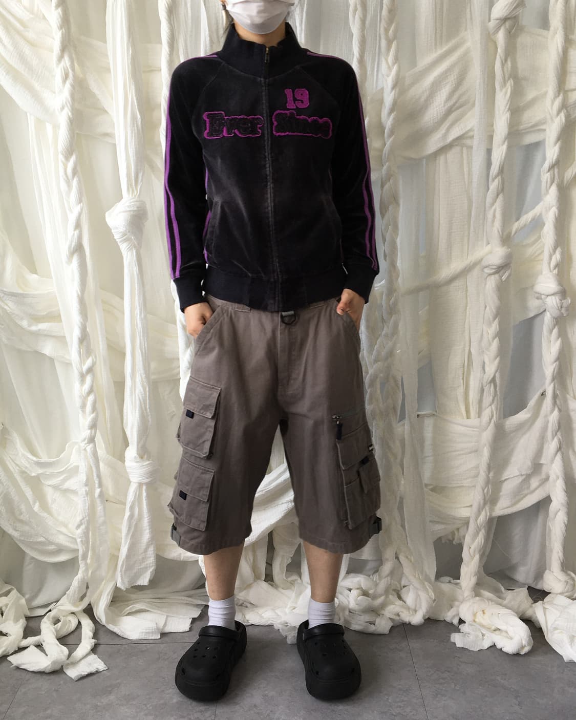 Velvet high neck zip up 상품이미지6