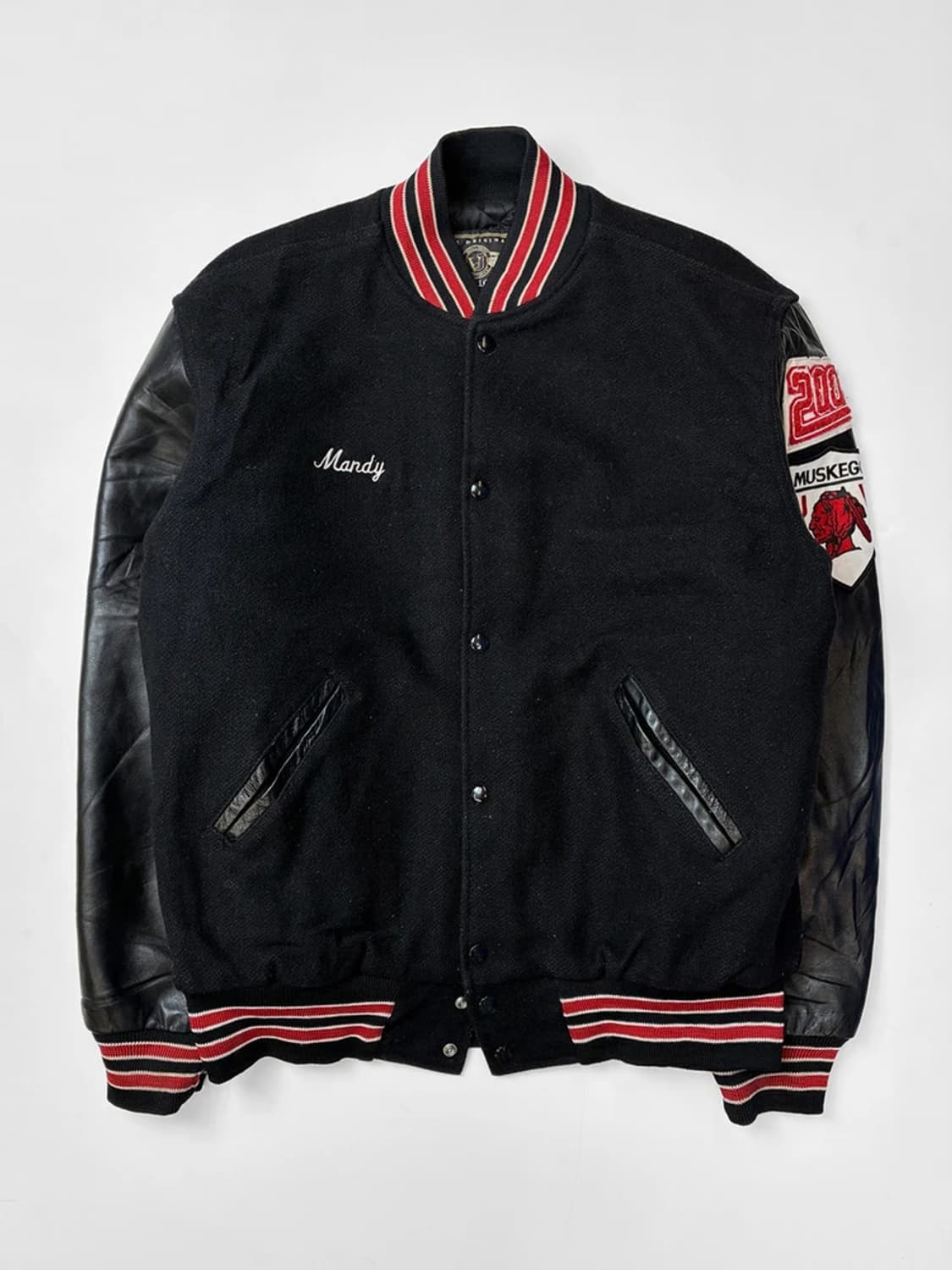 홀로웨이 90's 소가죽 울 바시티 자켓 PN5523    상품이미지1