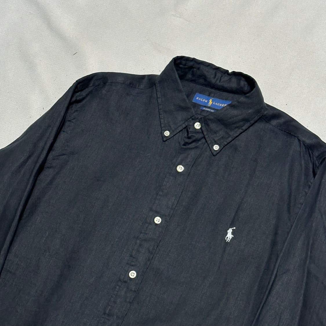 L 폴로랄프로렌 블랙 린넨 셔츠 상품이미지1