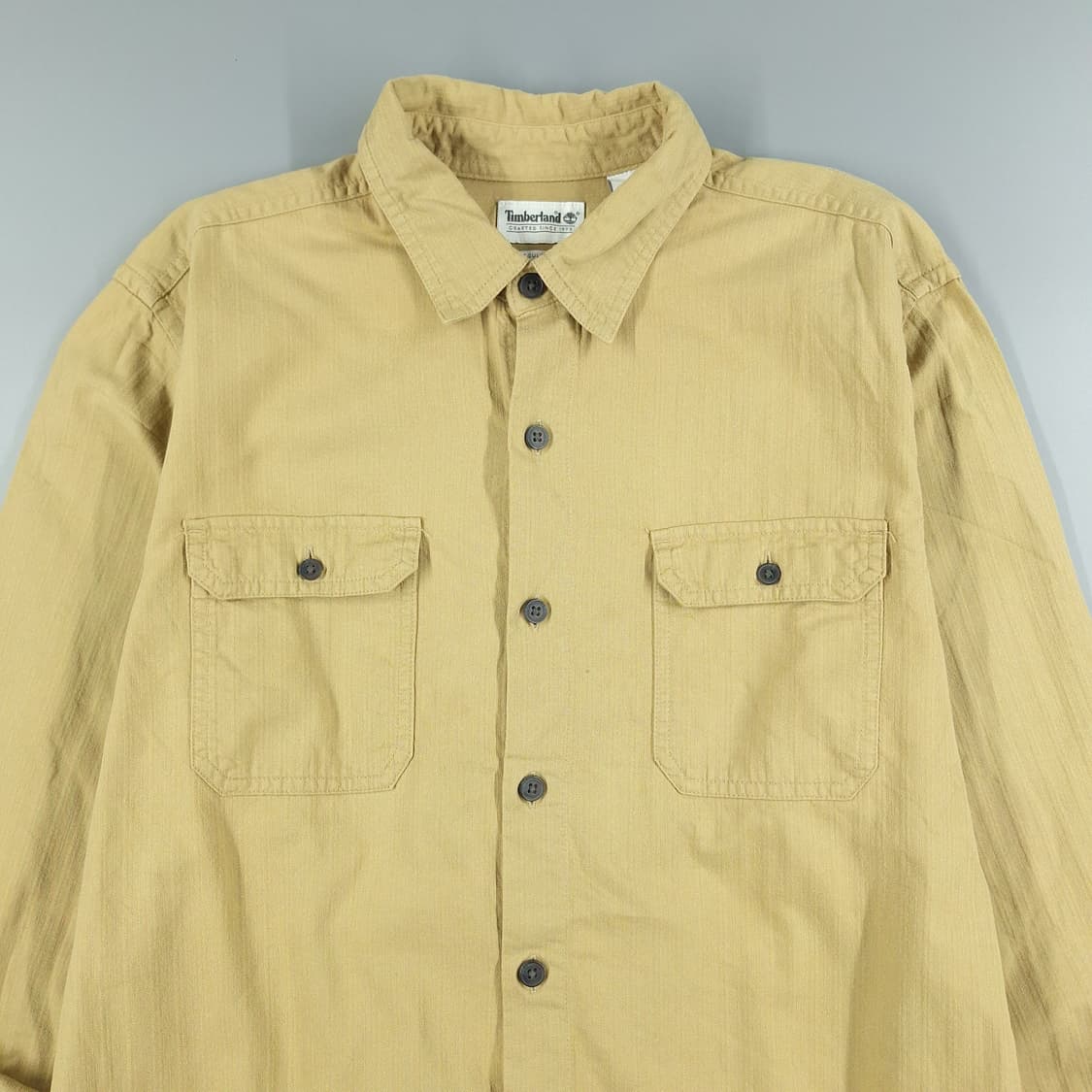 팀버랜드 샌드 베이지 투포켓 레귤러핏 워크웨어 코튼 남방 셔츠 L 상품이미지4