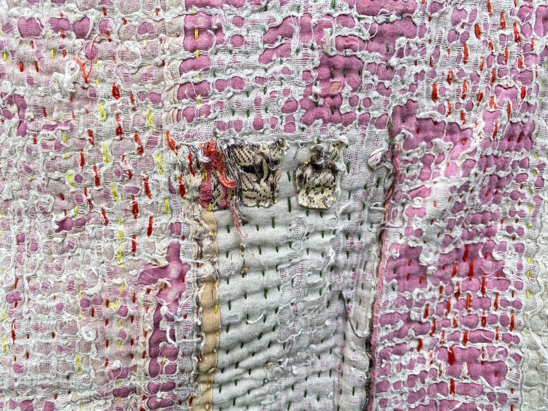 빈티지 칸타 퀼트 러그 블랭킷 인도 퀼트 보로 사시코 상품이미지4