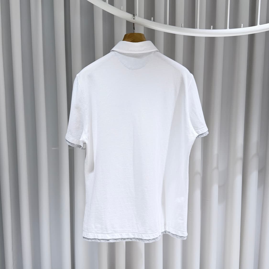 (A+/L) / 브루넬로 쿠치넬리 코튼 화이트 폴로 반팔 셔츠 상품이미지6