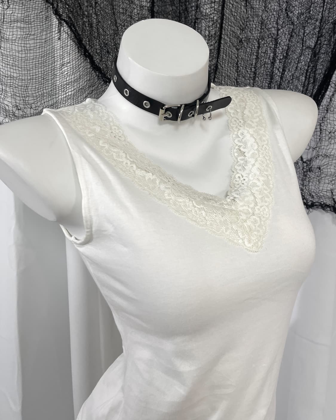 white lace sleeveless 상품이미지3
