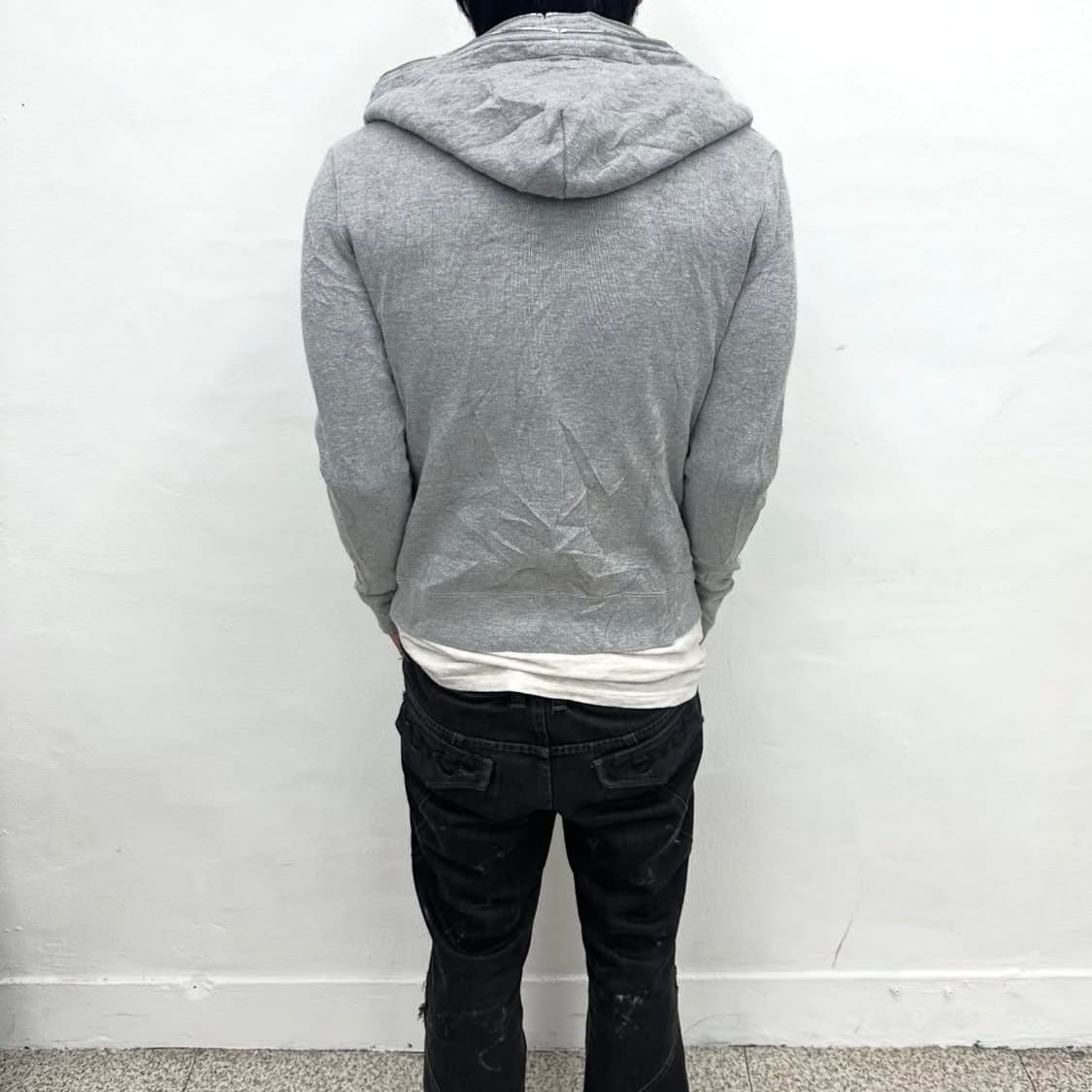 Grey double zip hoodie 상품이미지5