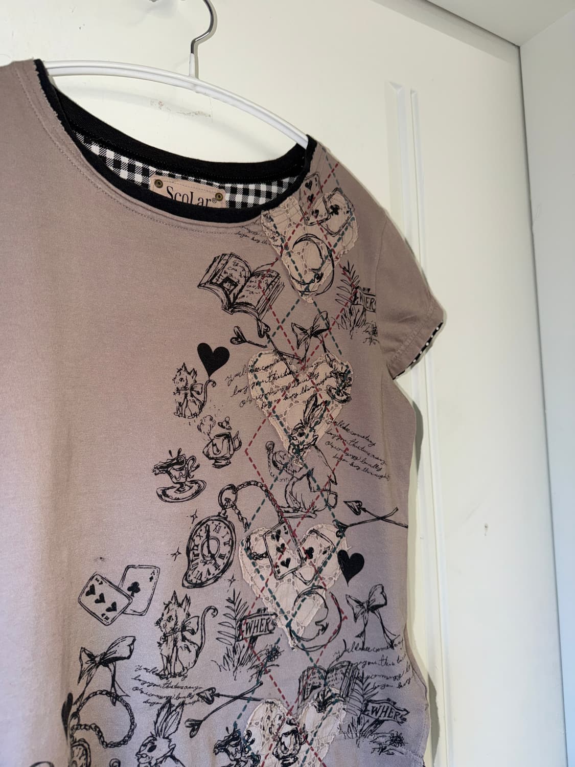 일본빈티지 scolar 하트 도트 반팔티 상품이미지6