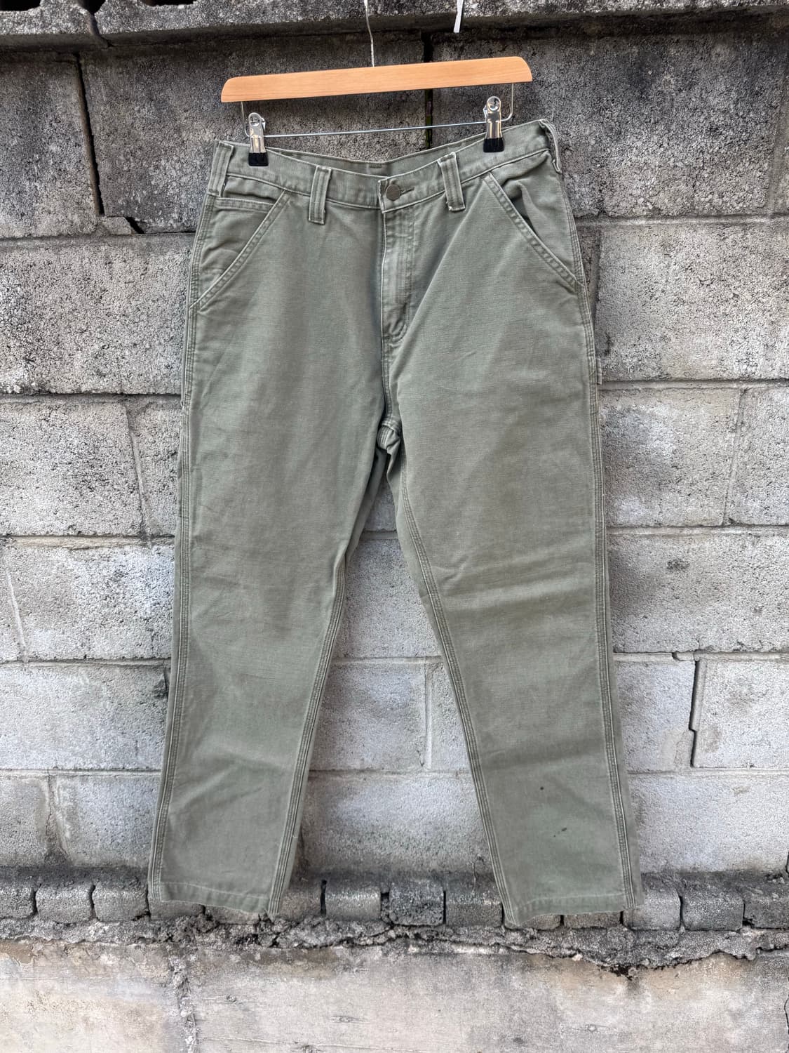 칼하트 빈티지 싱글니 워크 팬츠 32 아미그린 모스그린 상품이미지1