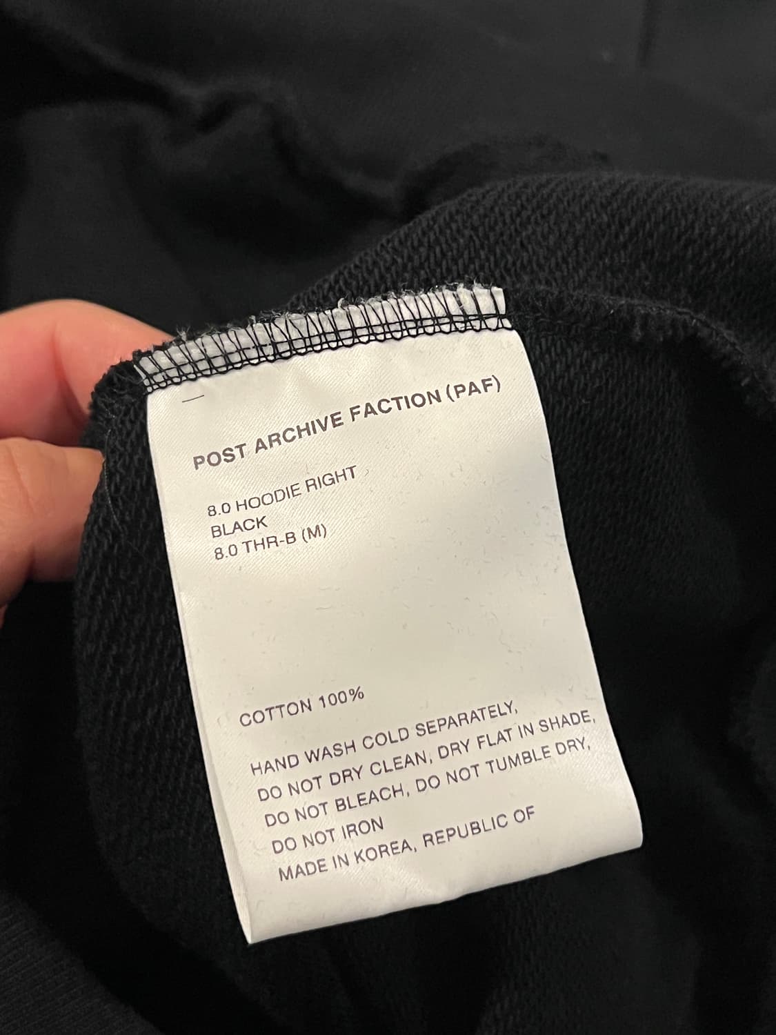 [100/M] 파프 8.0 라이트 블랙 후드티 포스트아카이브팩션 상품이미지2