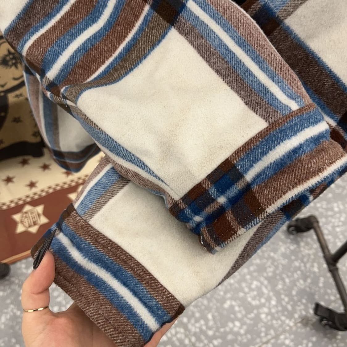 코닥 빈티지 컨트리 체크 울 모직 자켓 L C08560 상품이미지7