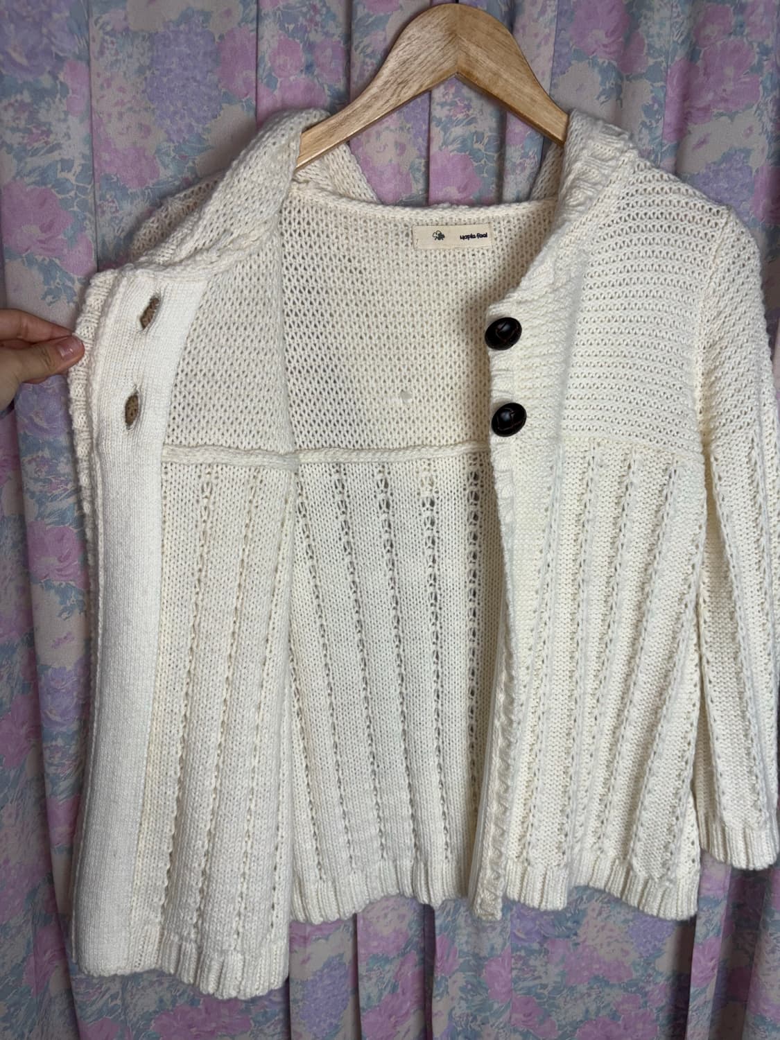 아이보리 투버튼 후드 가디건 상품이미지8