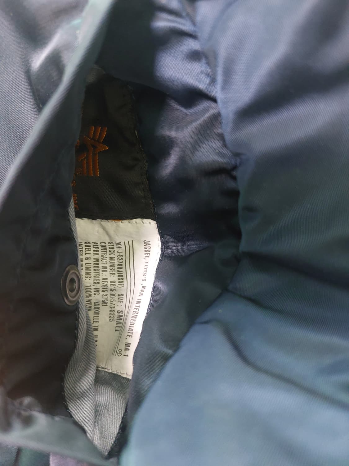 알파인더스트리 나사 아폴로 ma-1 네이비 상품이미지2