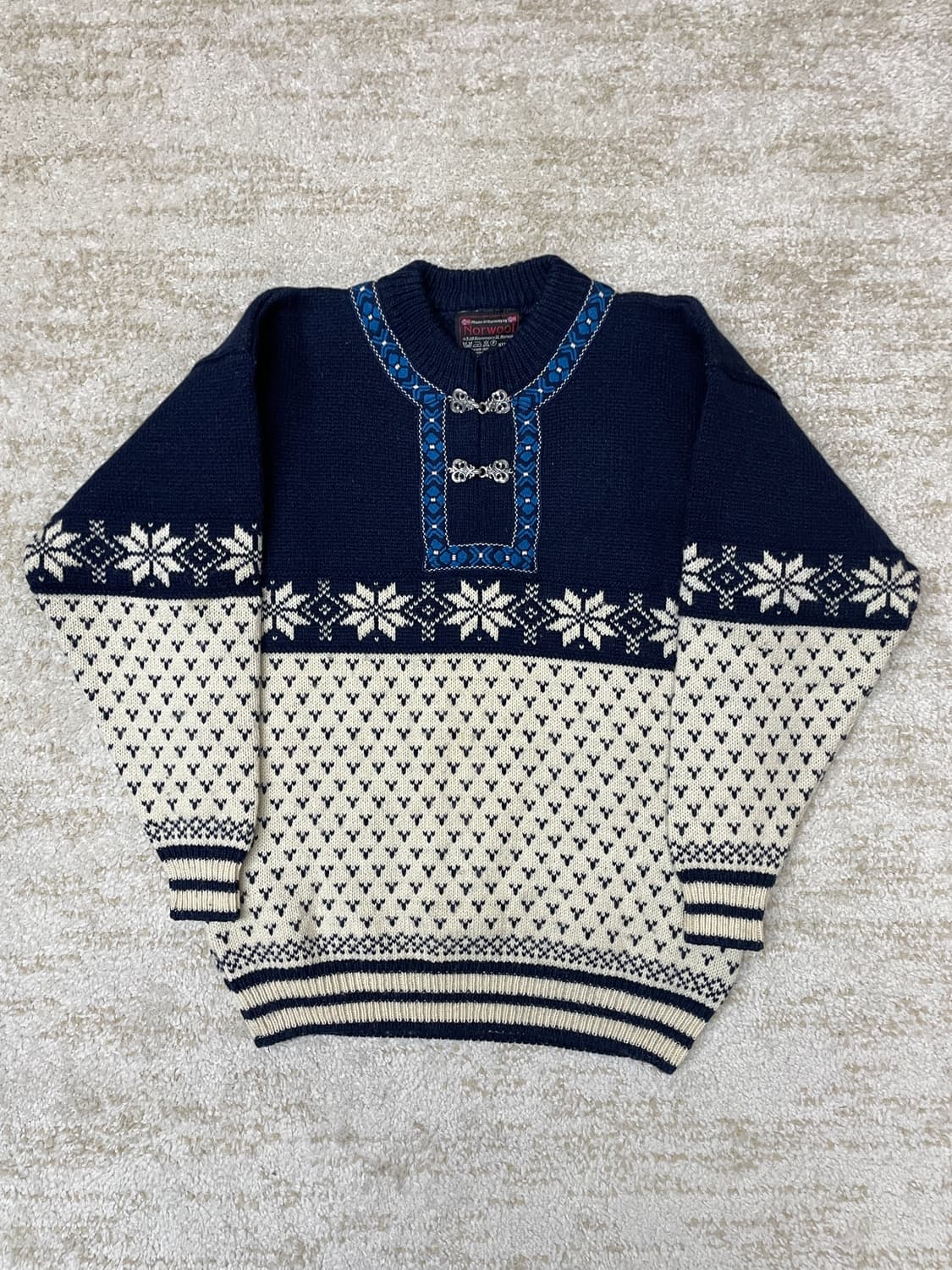 [S] 노르웨이 노르딕 울 메탈 후크 니트 100% Pure Wool 상품이미지4