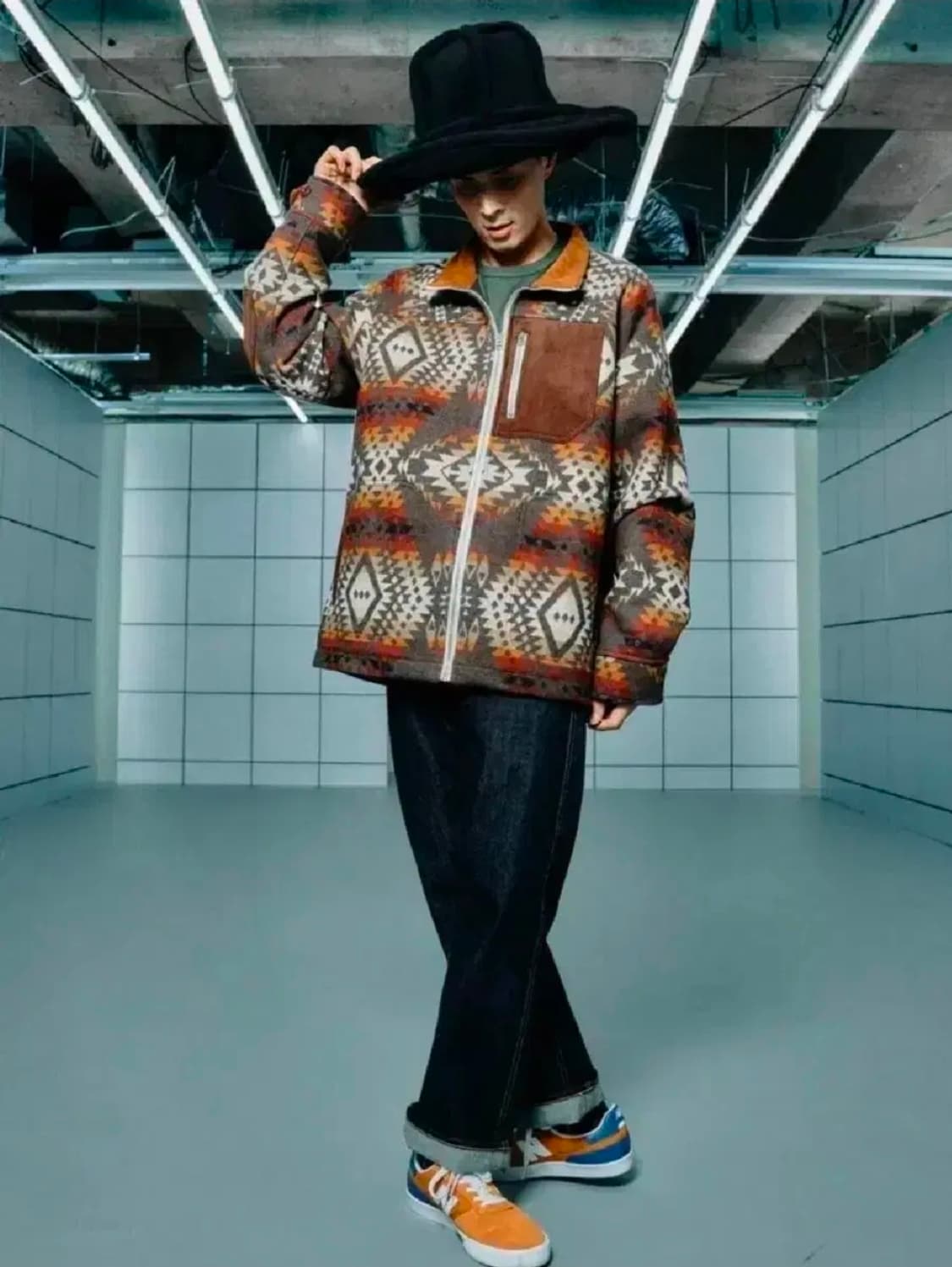 22fw 준야와타나베 by 꼼데가르송 자미로콰이 펜들턴패턴 블루종 상품이미지1