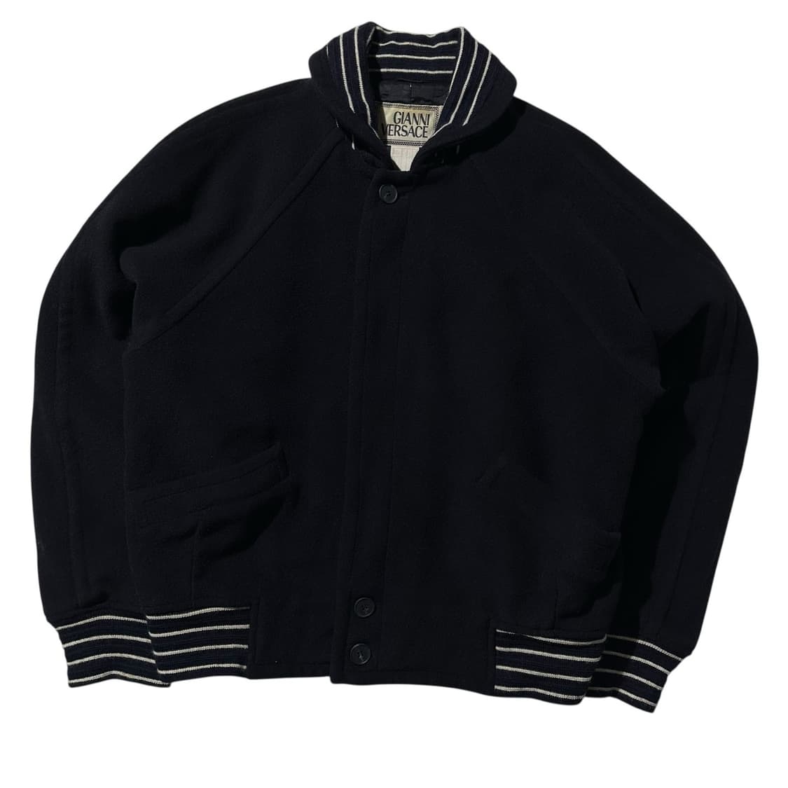 지아니 베르사체 울 숄카라 블루종 자켓 네이비 상품이미지1