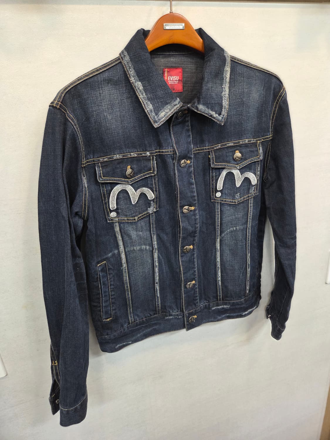 에비수 실버 디테일 로고 데님자켓 m 상품이미지6