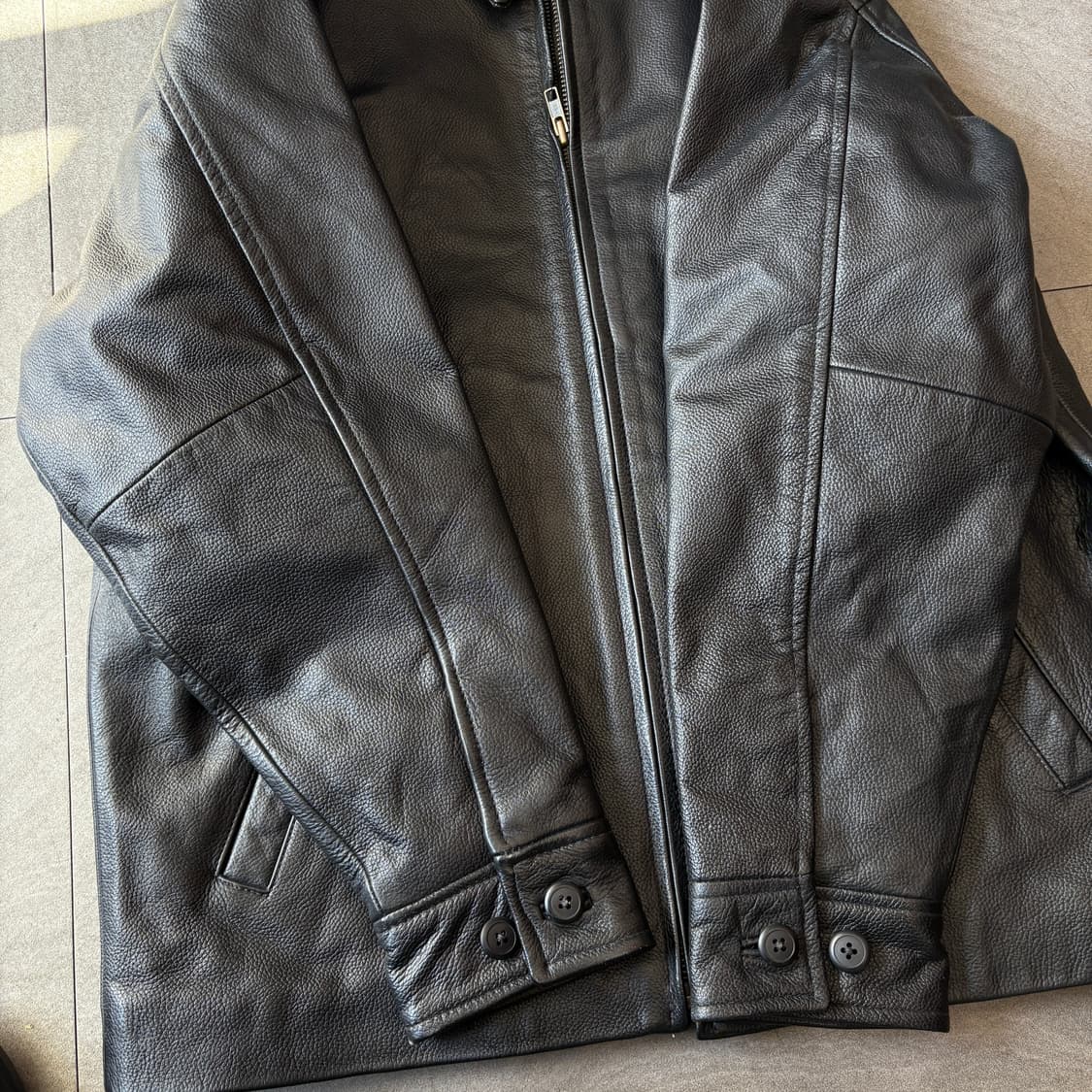 올드갭 소가죽 블랙 레더 자켓  상품이미지7