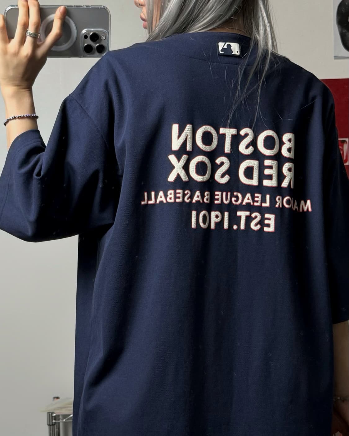MLB 00s 보스턴 레드삭스 베이스볼 네이비 져지 상품이미지5