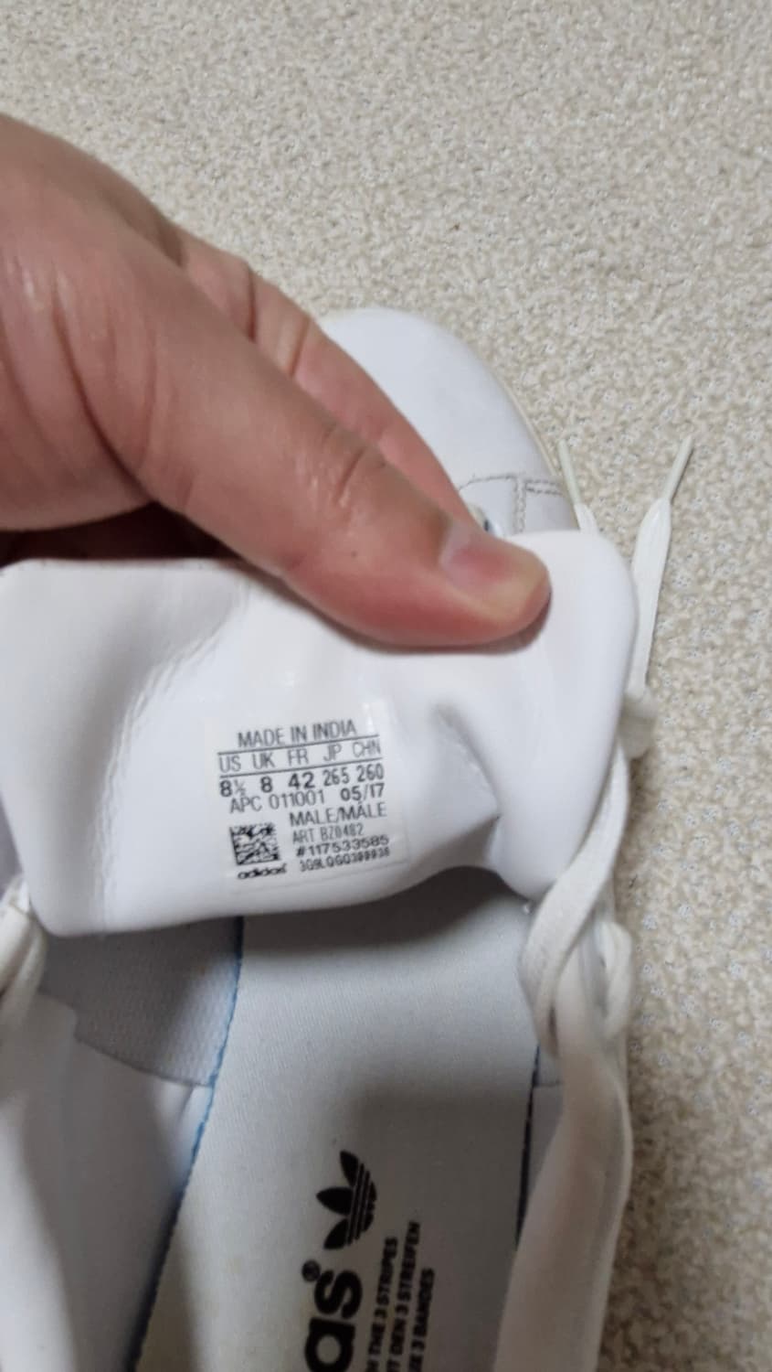 아디다스 스탠스미스 흰빨 운동화 265 상품이미지5